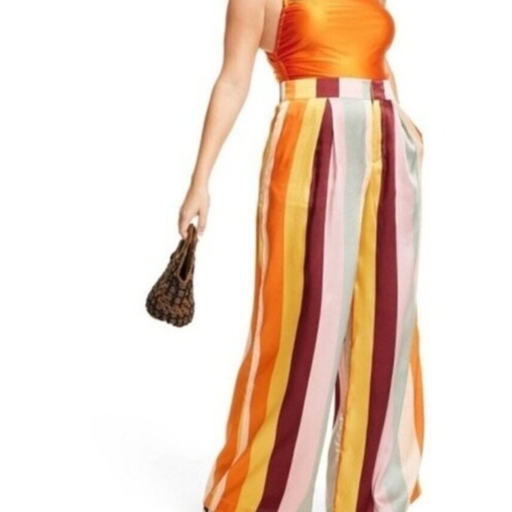 Fe Noel Vibrant Striped Wide-Leg Pants
